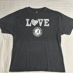 Love Alabama Crimson Tide Short-Sleeve T-Shirt XL Gray Hanes Preshrunk Cotton